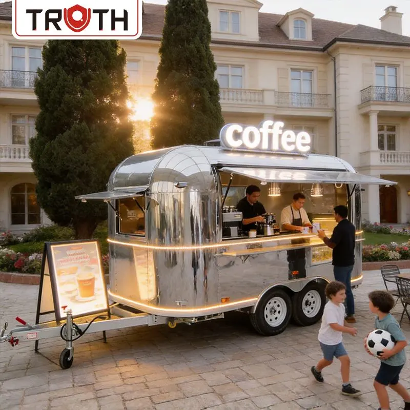 Camión de comida, remolque de café, carrito de furgoneta de comida