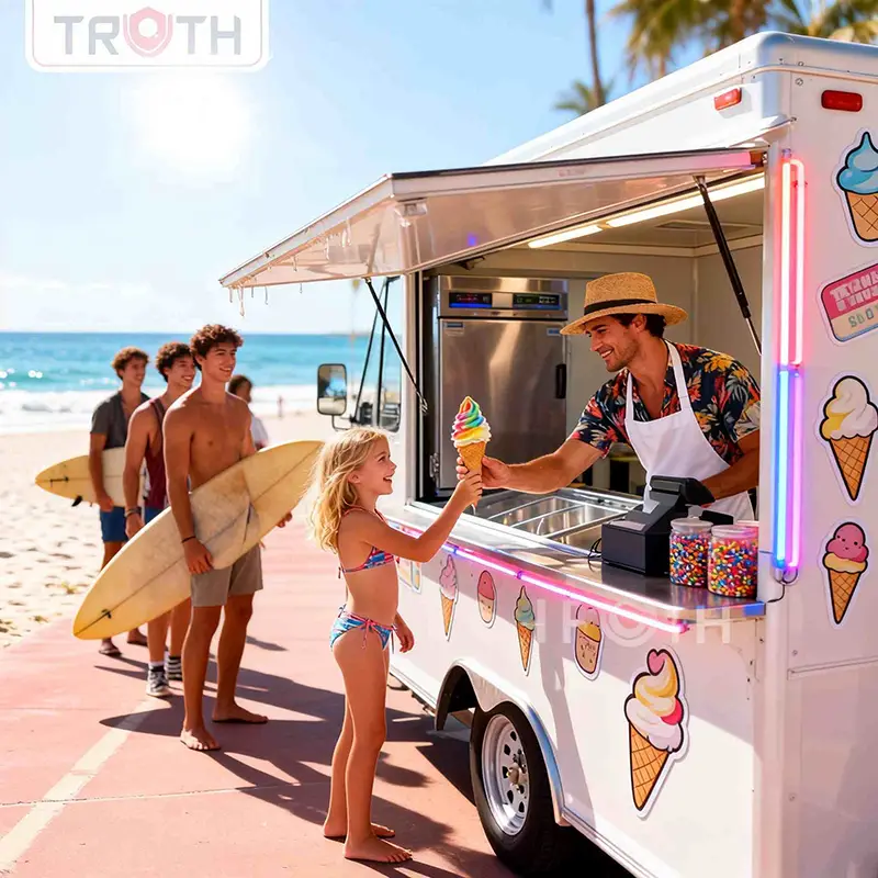 Helado Comida Al Aire Libre Remolque Cocina