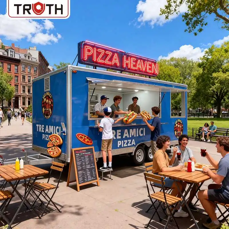 Remolque móvil de comida para pizza de concesión