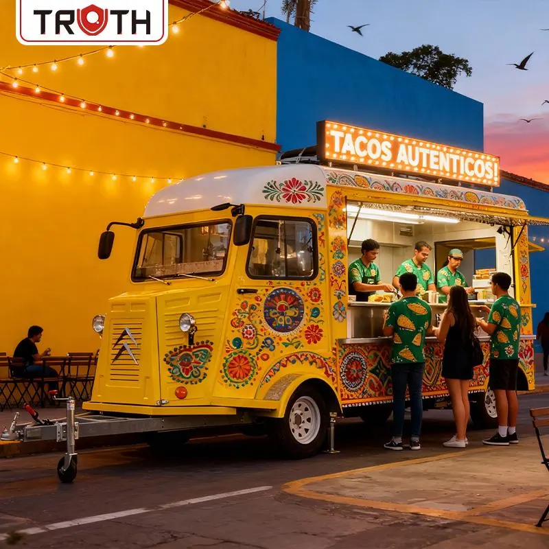 Remolque de comida móvil eléctrico para tacos