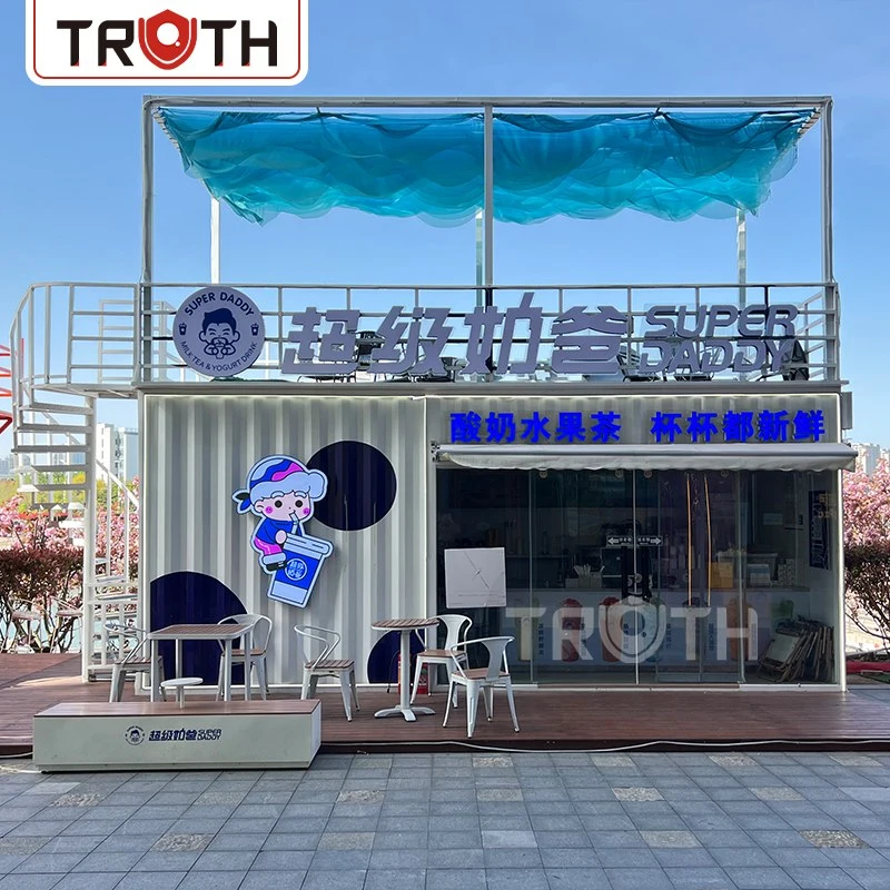 Camión de comida callejera con remolque de tienda de contenedores móvil